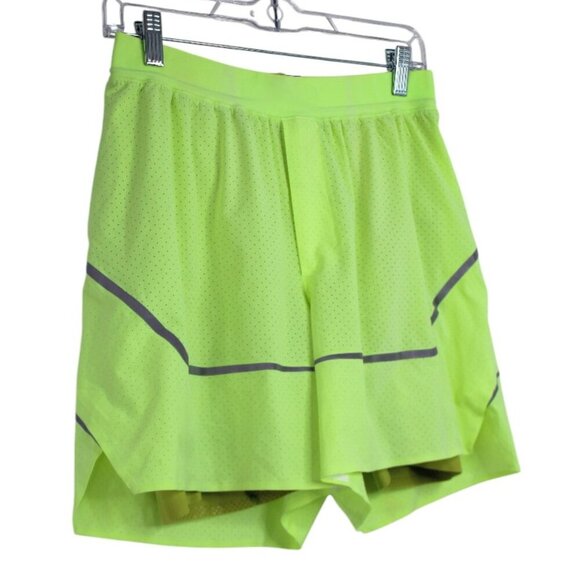 Lululemon Men’s Surge Athletic Running Shorts in Neon Green Yellow Volt - Picture 4 of 8